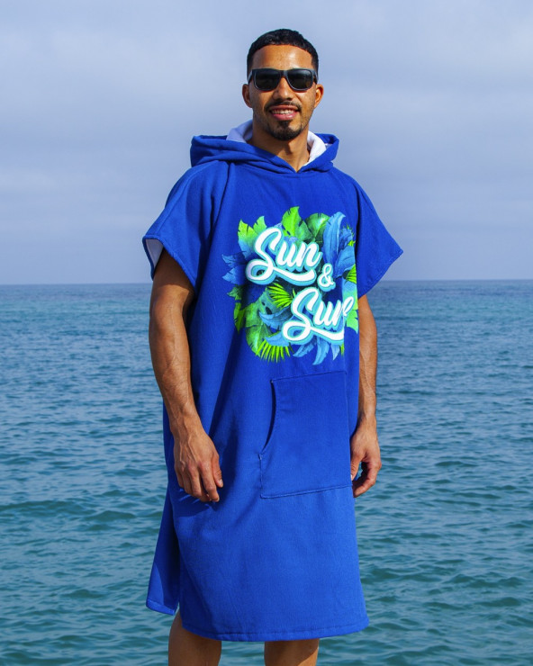 PONCHO DE SURF EN MICROFIBRE ADULTE AVEC TERRY
