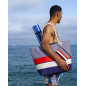 BEACH PRINTED BAG WITH ELEGANT CORAL PURSE