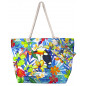 PRINTED BEACH BAG WITH TUCAN PURSE PRINTED BEACH BAG WITH TUCAN PURSE