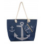 PRINTED BEACH BAG WITH LARGE ANCHOR PURSE
