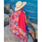 PAREO ESTAMPADO CON RIZO FLORES