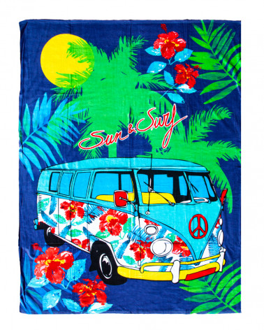 Serviettes de plage imprimées . 100% Coton . Sun&Surf