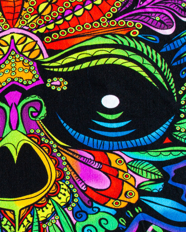 TOALLA ESTAMPADA CALAVERA NEGRA - DOBLE