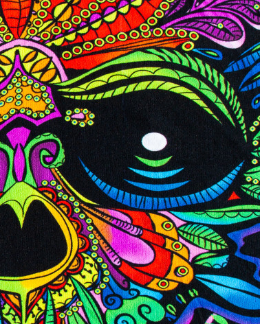 TOALLA ESTAMPADA CALAVERA NEGRA - DOBLE