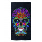 SERVIETTE IMPRIMEE TETE DE MORT MULTICOLOR
