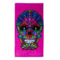 SERVIETTE IMPRIMEE TETE CRÂNE FUCHSIA