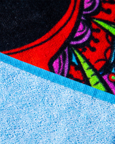 TOALLA ESTAMPADA CALAVERA TURQUESA