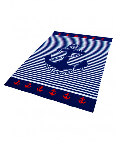 SERVIETTE DE PLAGE ANCRE EN MICROFIBRE - DOUBLE