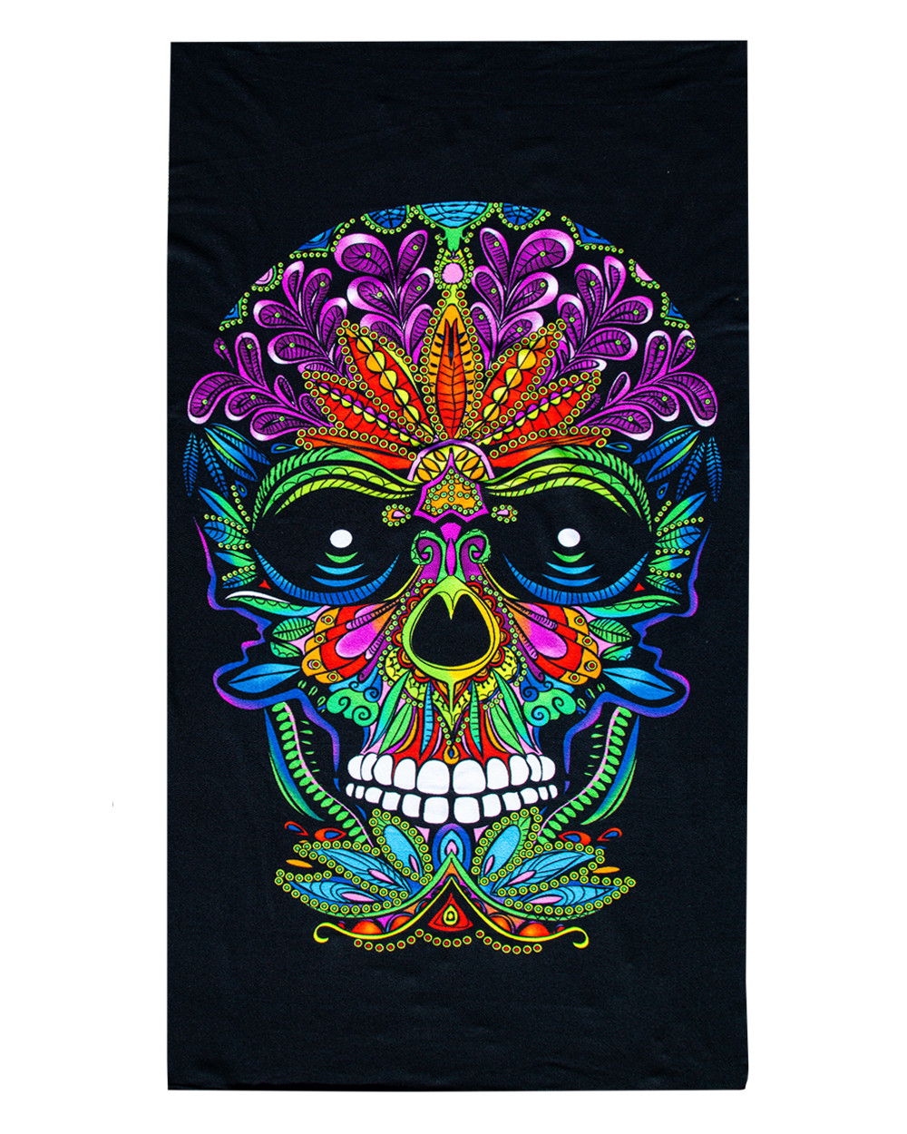 TOALLA DE PLAYA MICROFIBRA CALAVERA NEGRA