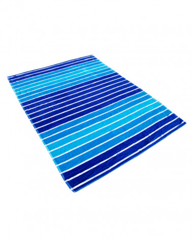 TOALLA JACQUARD RAYAS MULTI AZUL - DOBLE