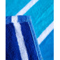 SERVIETTE DE PLAGE JACQUARD VELOURS DE COTON - DOUBLE - BLEU