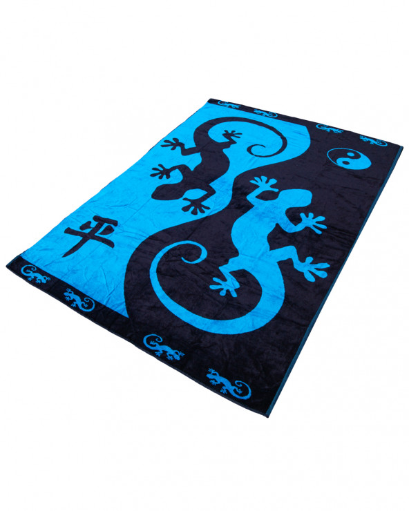 TOALLA JACQUARD GECKOS AZUL - DOBLE
