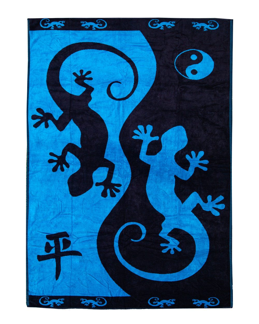 TOALLA JACQUARD GECKOS AZUL - DOBLE