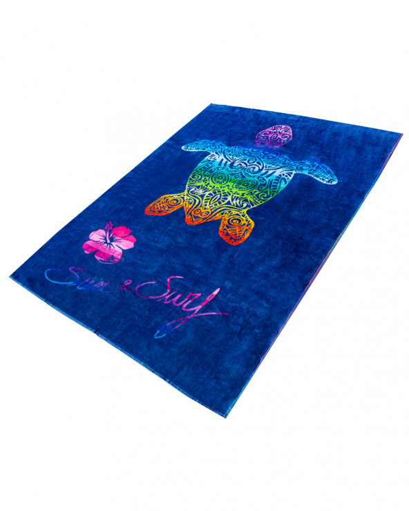 TOALLA JACQ TORTUGA MULTI AZUL  - DOBLE