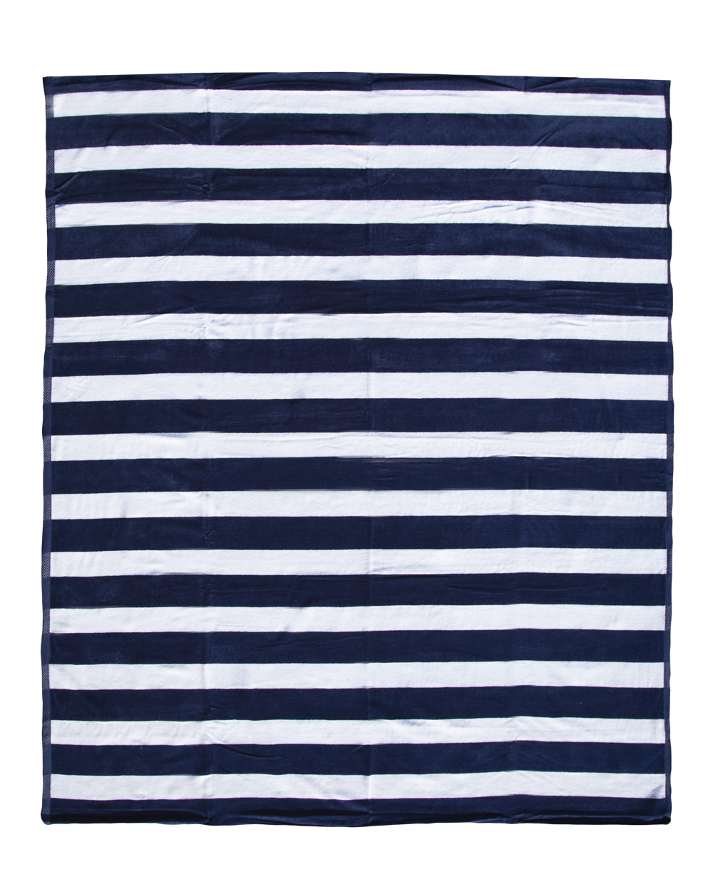 COTTON VELOURS JACQUARD BEACH TOWEL - DOUBLE - BLUE+WHITE