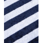 SERVIETTE DE PLAGE JACQUARD VELOURS DE COTON - DOUBLE - BLEU+BLANC
