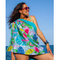 PAREO ESTAMPADO CON RIZO FLAMINGO