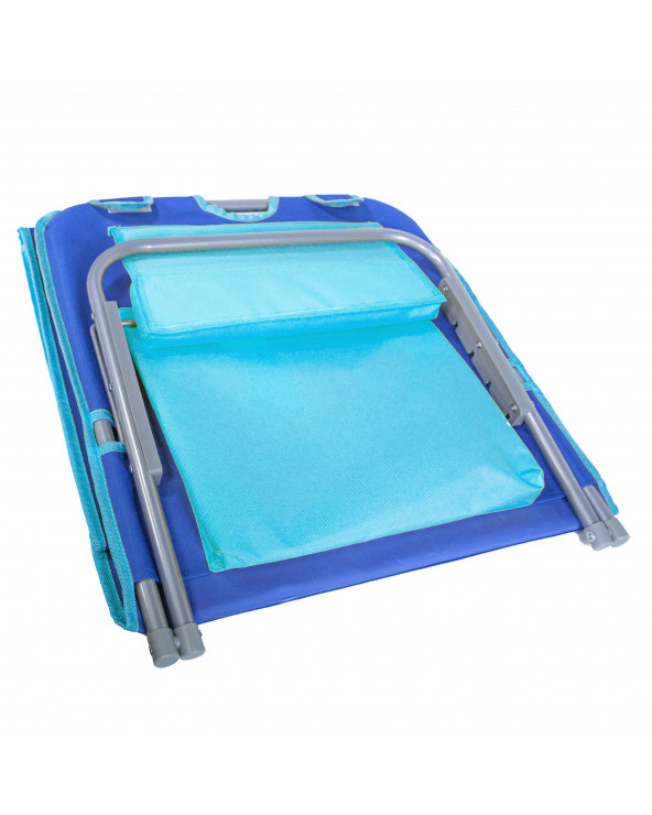 ESTERILLA DE PLAYA RECLINABLE ROYAL + TURQUESA 134 CM