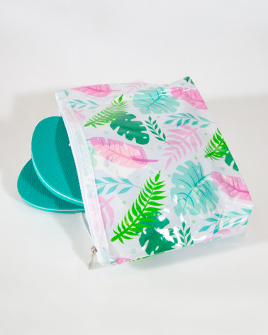 SAC DE SÉCURITÉ DE PLAGE IMPERMEABLE FEUILLES ROSES