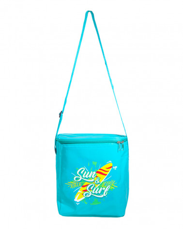NEVERA DE PLAYA PEQUEÑA PLEGABLE TURQUESA 6L