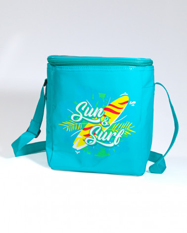 NEVERA DE PLAYA PEQUEÑA PLEGABLE TURQUESA 6L