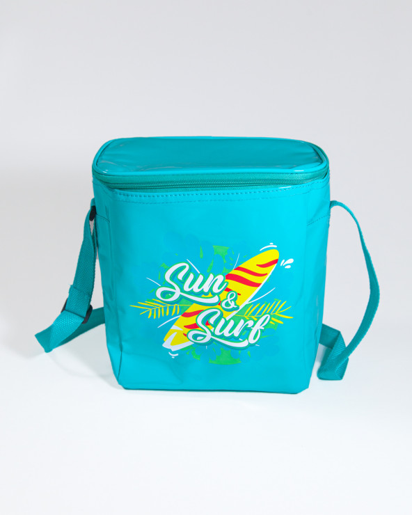 NEVERA DE PLAYA PEQUEÑA PLEGABLE TURQUESA 6L