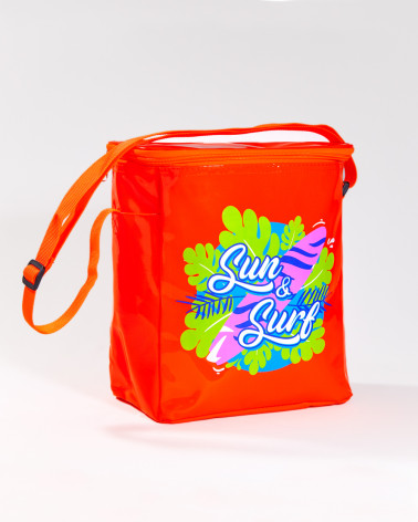 NEVERA DE PLAYA PEQUEÑA PLEGABLE NARANJA 6L