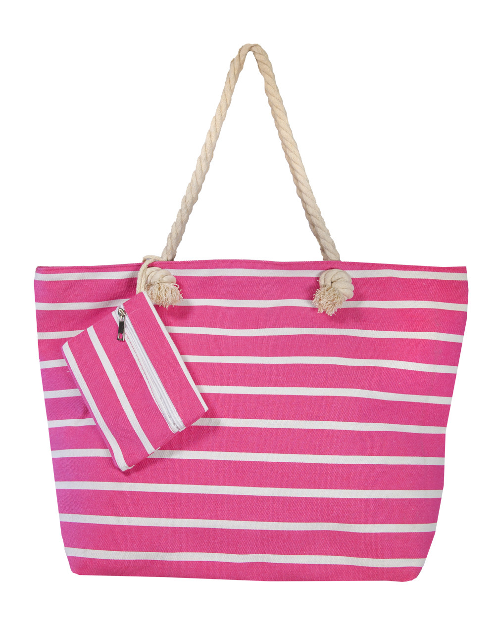 SAC DE PLAGE RAYURES ROSE