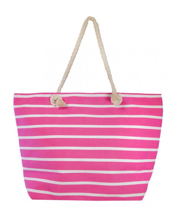 BEACH BAG PINK STRIPES