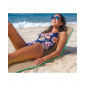 ESTERILLA DE PLAYA RECLINABLE BEIG RIBETE MENTA 134 CM