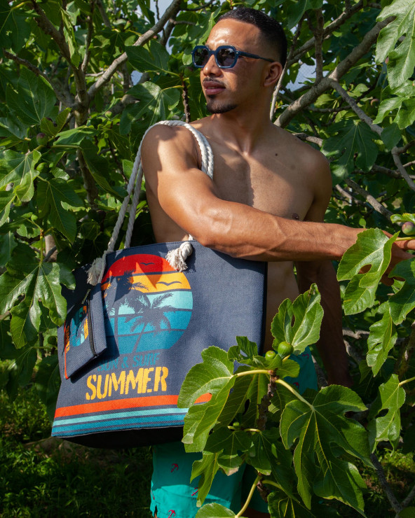 BOLSO ESTAMPADO DE PLAYA CON MONEDERO SUMMER