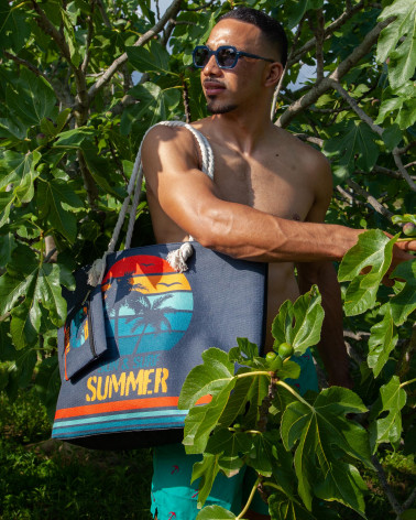 SAC DE PLAGE IMPRIMÉ AVEC PORTE-MONNAIE SUMMER