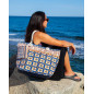 BOLSO ESTAMPADO DE PLAYA CON MONEDERO INDIA BOLSO ESTAMPADO DE PLAYA CON MONEDERO INDIA