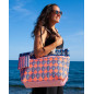 SAC DE PLAGE IMPRIMÉ AVEC PORTE-MONNAIE EN PLUME