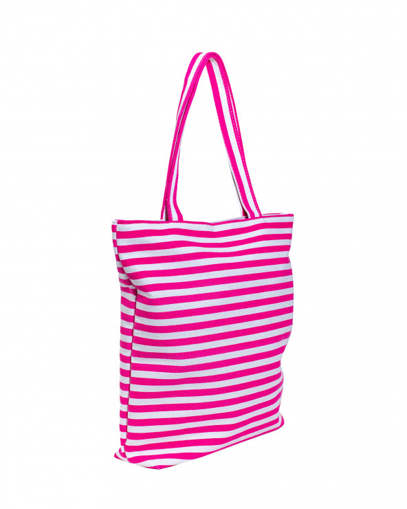 SAC DE PROMENADE – RAYURES ROSE