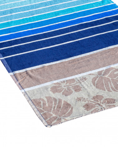 BLUE HIBISCUS JACQUARD TOWEL