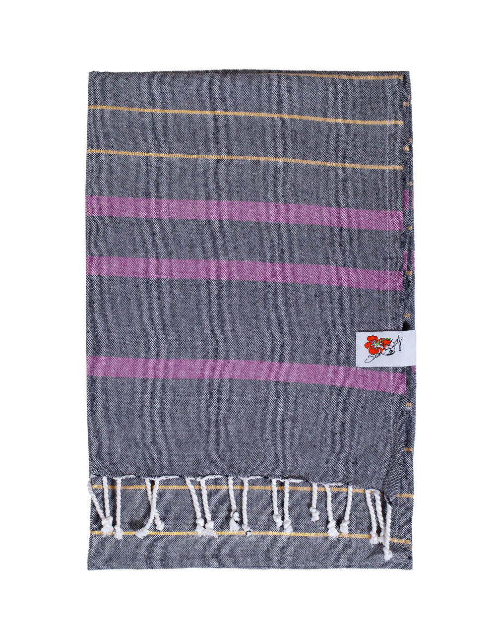 FOUTA G ORO + NEGRO + FUCSIA