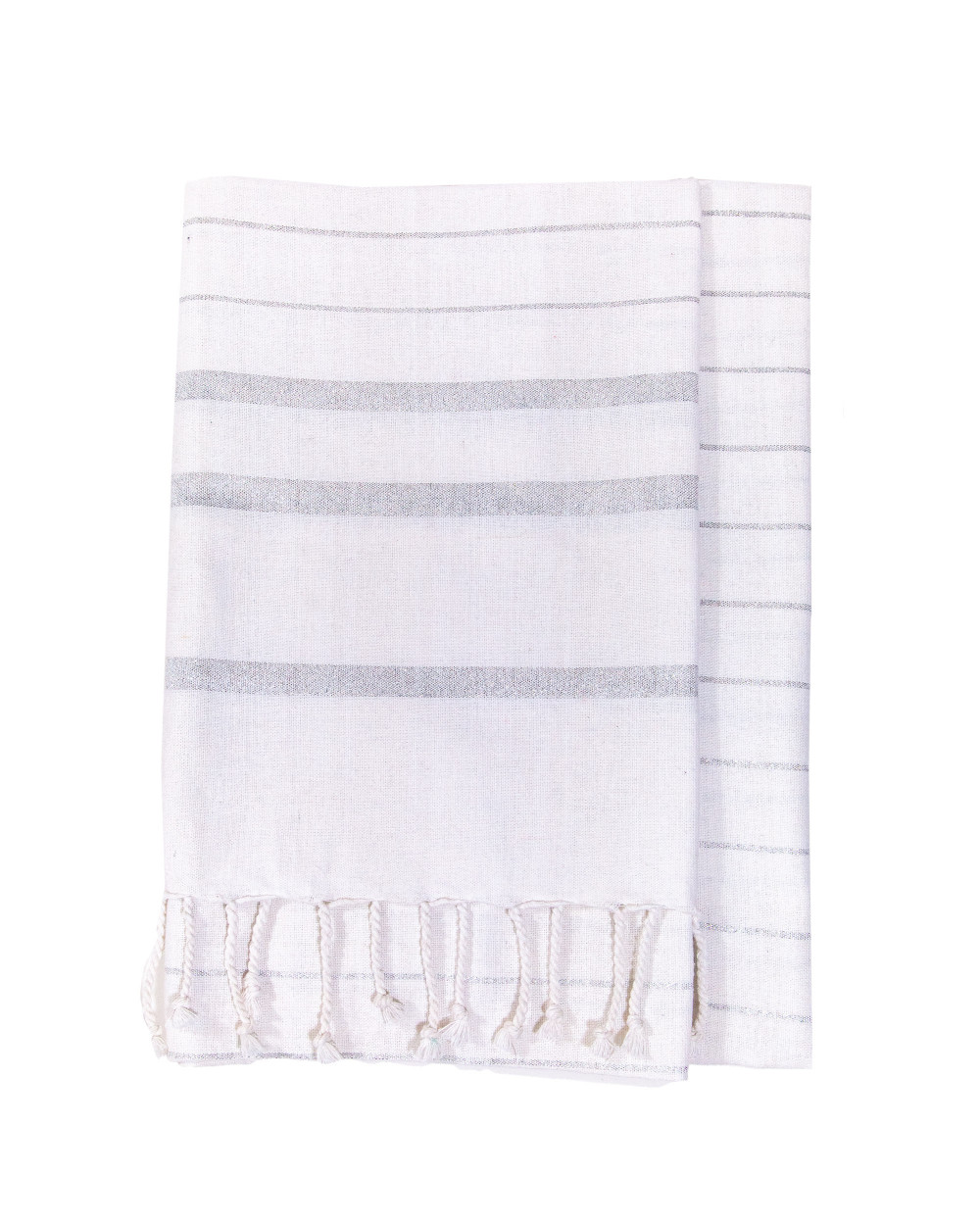 FOUTA G PLATA + BLANCO