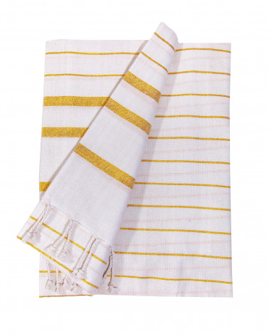FOUTA G ORO + BLANCO