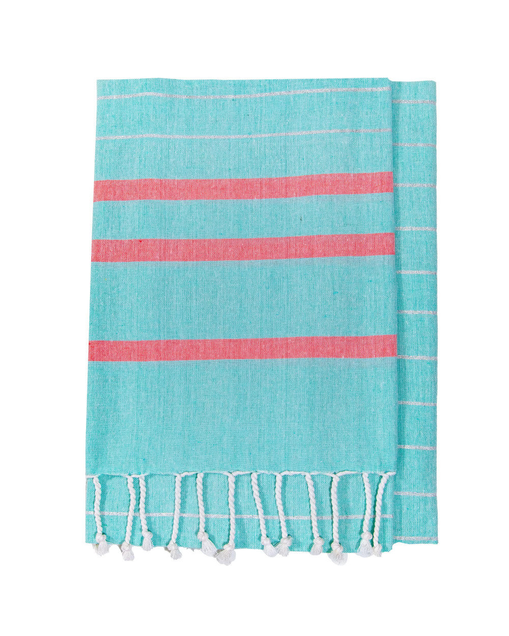 FOUTA G AQUAMARINE + SILVER + CORAL FOUTA G AQUAMARINE + SILVER + CORAL