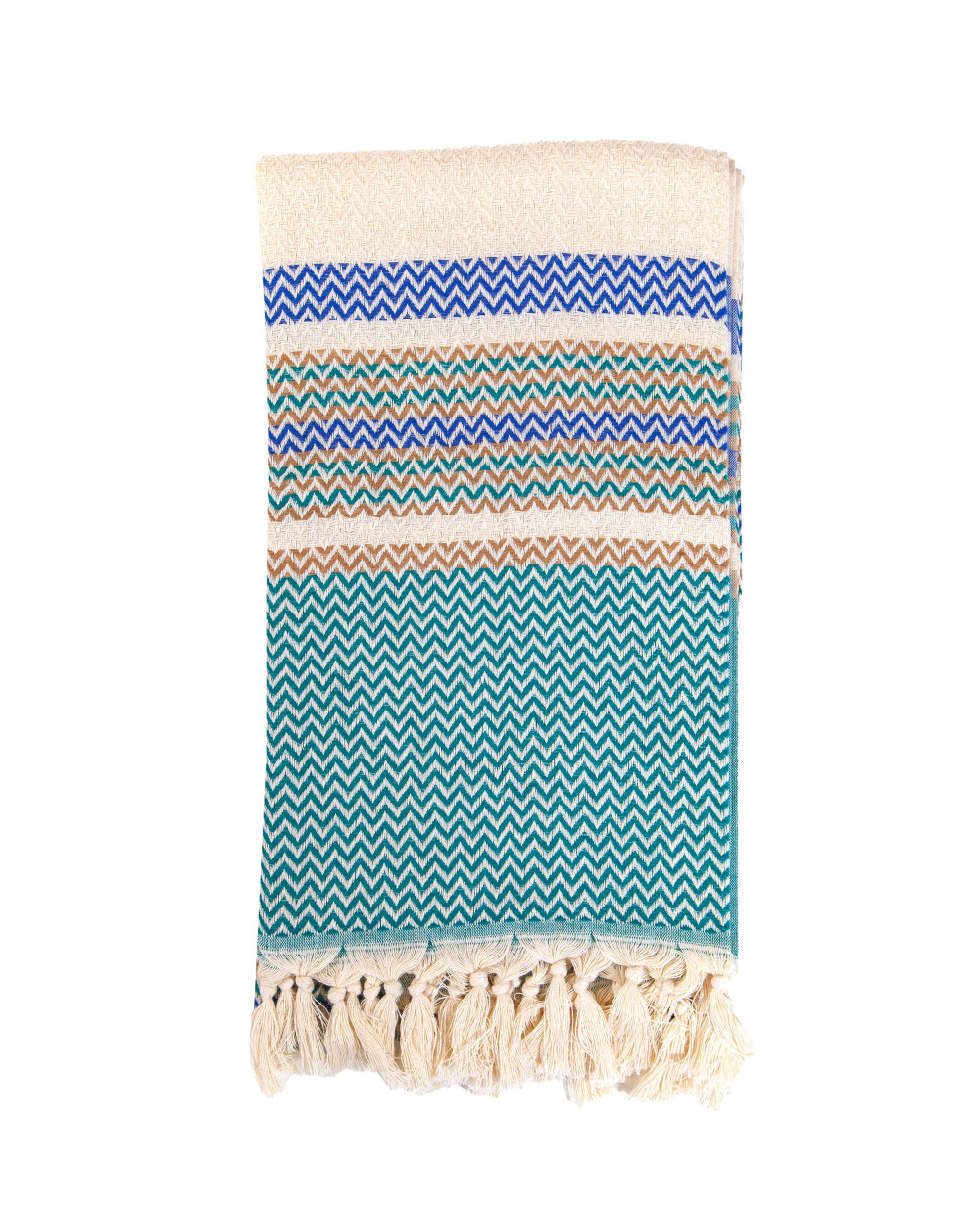 EXTRA SOFT FOUTA ZIGZAG BLUE + GREEN