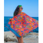 CORAL TURTLE PRINTED PAREO
