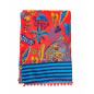 PAREO ESTAMPADO CON RIZO TORTUGA CORAL