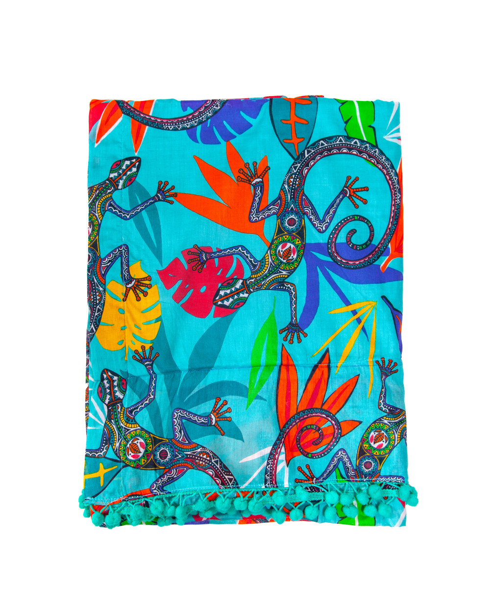 LIZARD PRINTED PAREO WITH TERRY