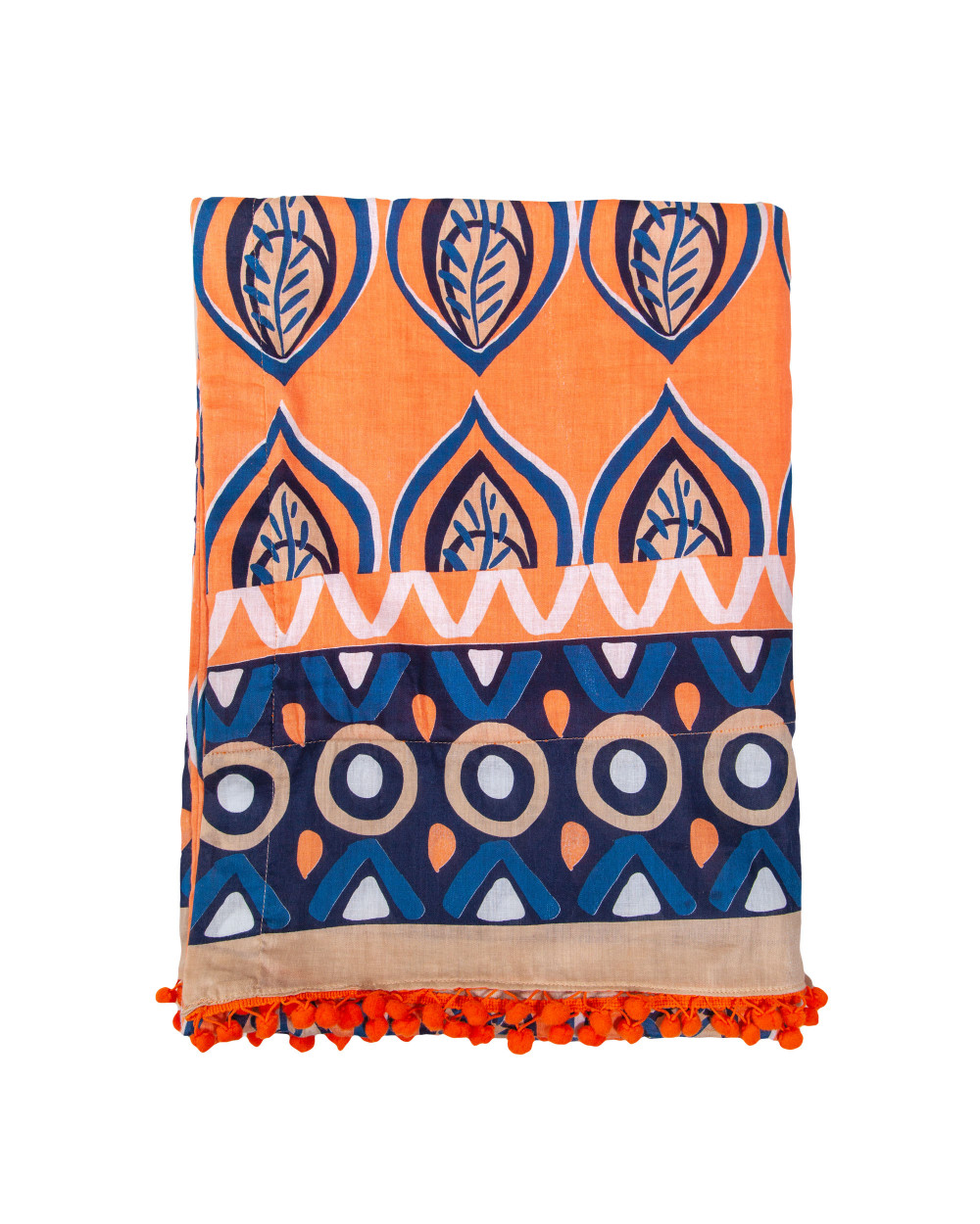 FEATHER PRINTED PAREO WITH TERRY