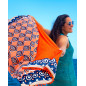 FEATHER PRINTED PAREO WITH TERRY