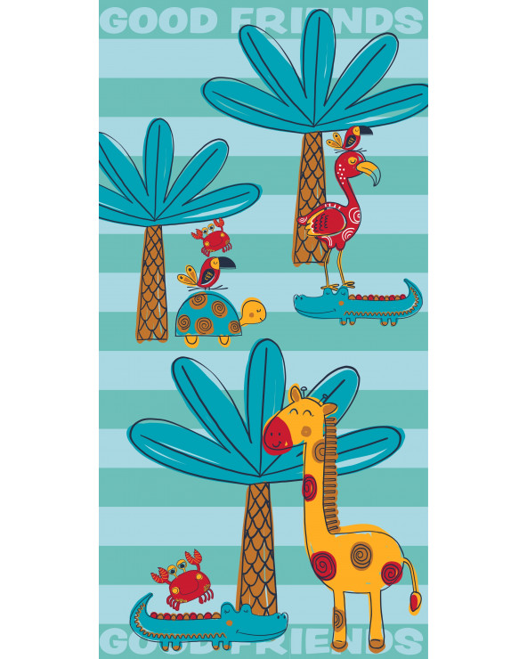 SUN&SURF - SERVIETTE DE PLAGE EN MICROFIBRE ENFANT GOOD FRIENDS