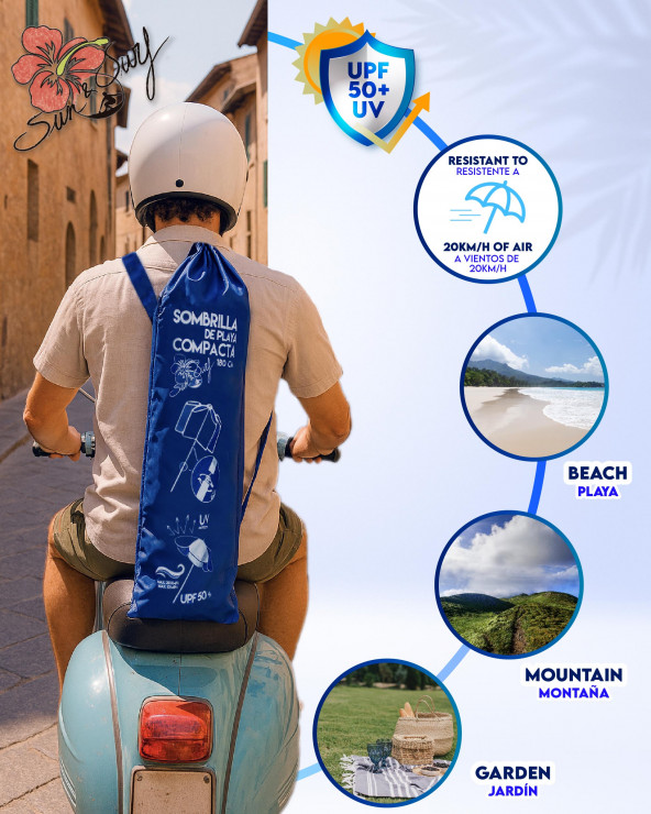 SUN & SURF - PARASOL COMPACT PROTECTION SOLAIRE UPF50+