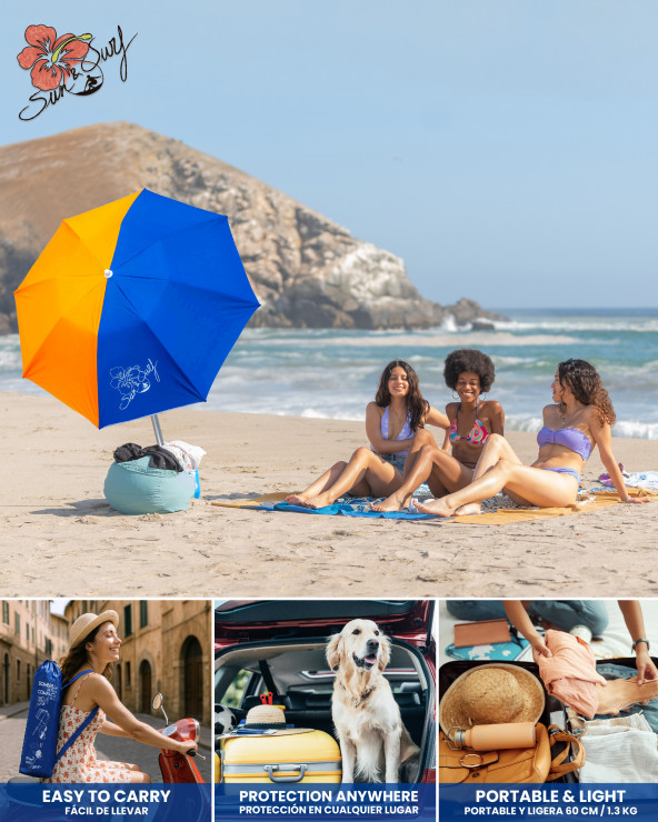 SUN & SURF - PARASOL COMPACT PROTECTION SOLAIRE UPF50+