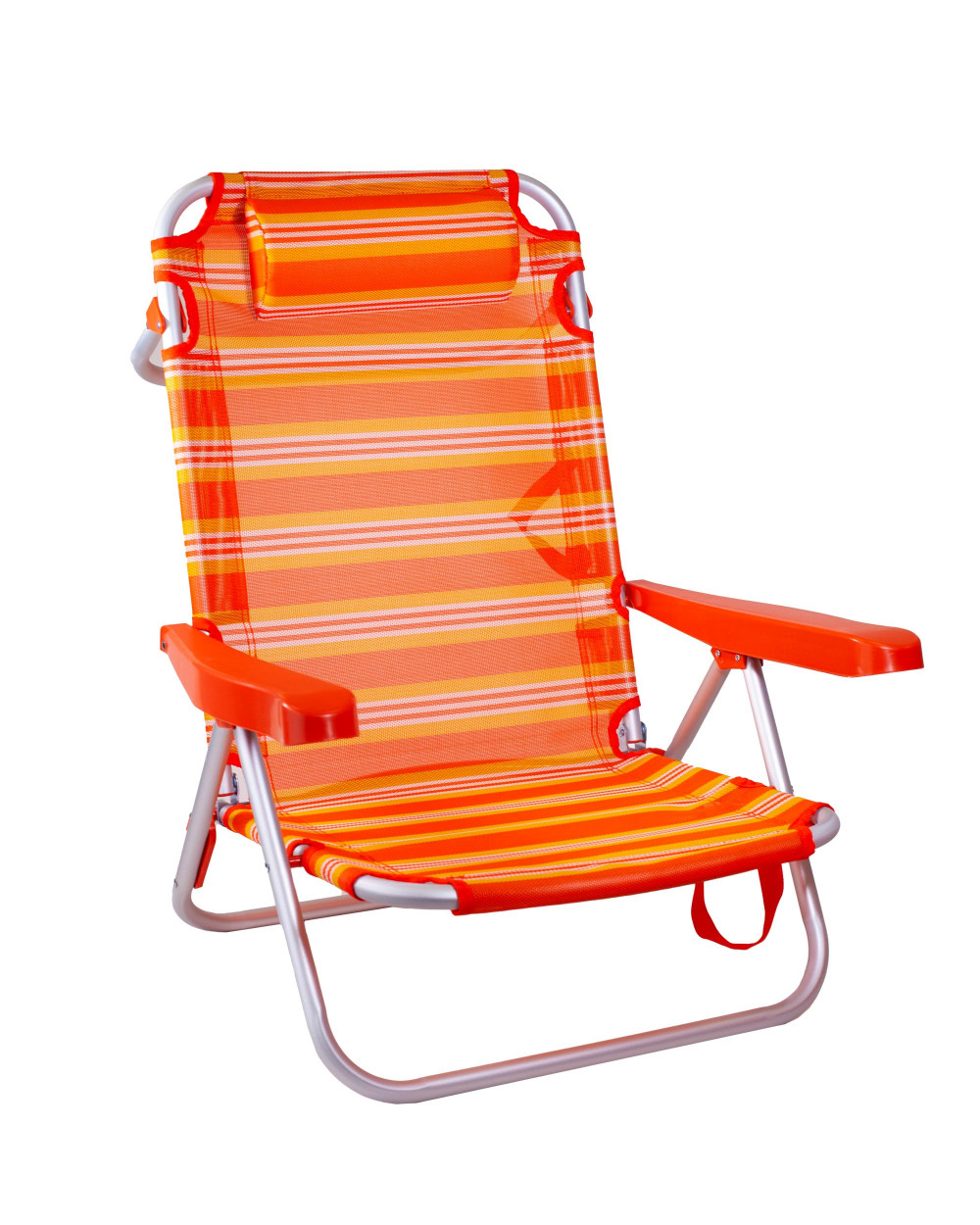 CHAISE INCLINABLE CLASSIQUE - RAYURES ORANGE